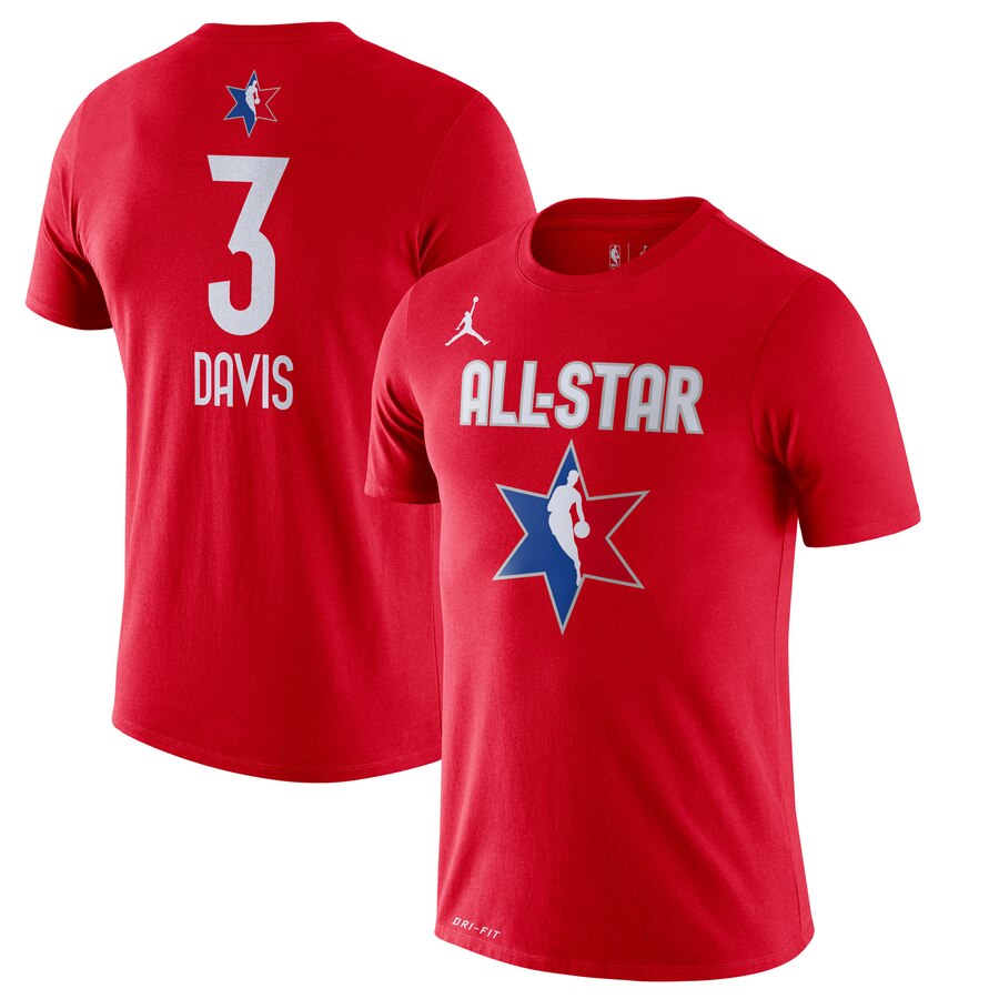 Men Anthony Davis Jordan Brand 2020 NBA AllStar Game Name & Number Player TShirt  Red